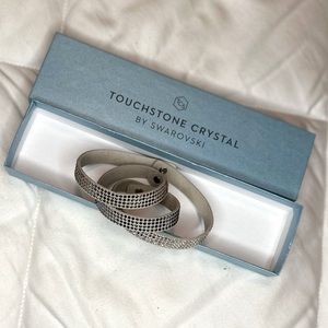 Touchstone Crystal by Swarovski Women’s Grey 3piece Wrap Bracelet NEW w/o tags